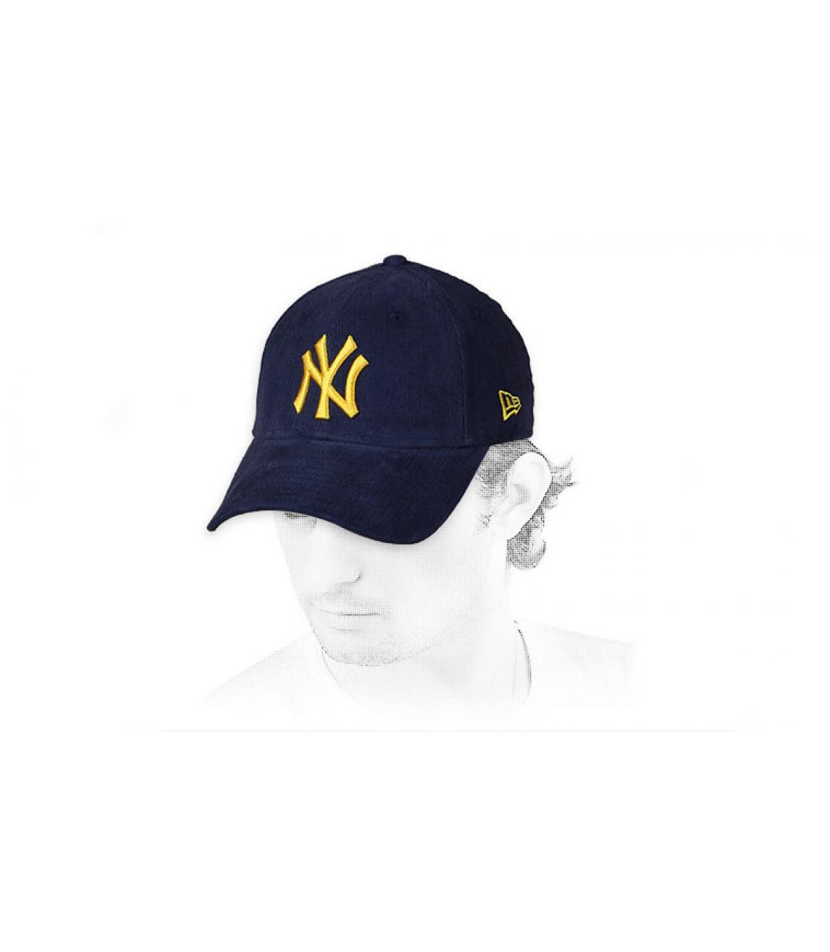 gorra NY pana azul amarillo Cord Pack 940 NY navy yellow